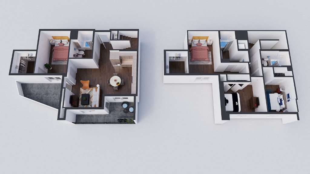 Floor plan for 4 beds, 3 baths, 1537 sqft